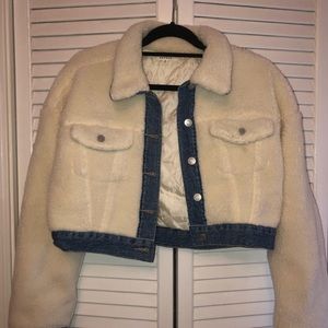 PacSun Sherpa Denim Cropped Jacket